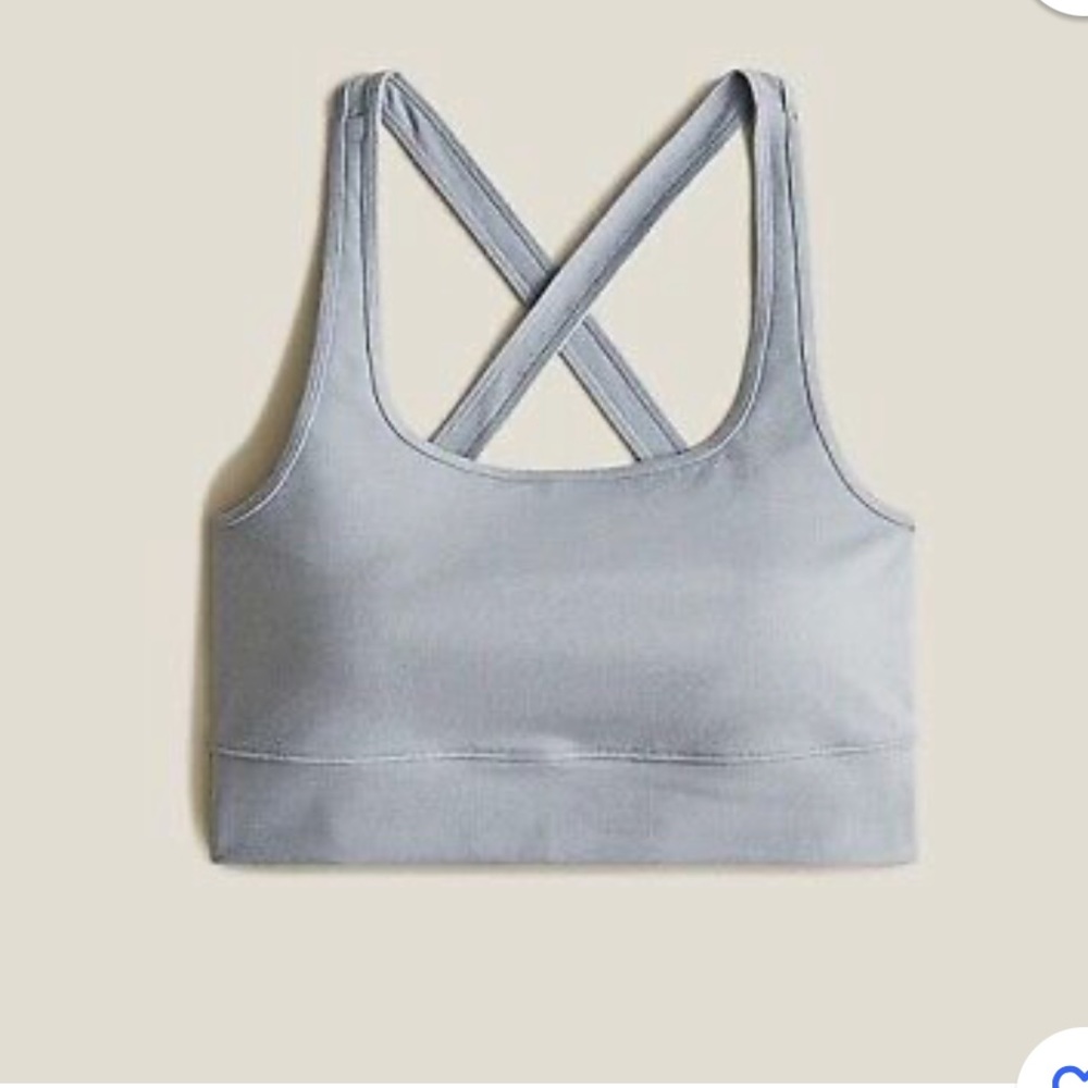 NWT J Crew Longline Crossback Sports Bra in Gray